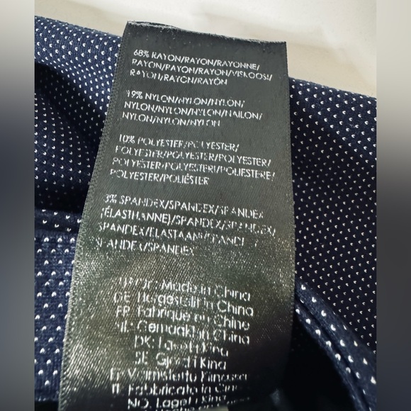 Liverpool Kelsey Trouser Stretch Knit Pants Navy Pin Dot Textured SZ 12/31 NEW! - Picture 12 of 16